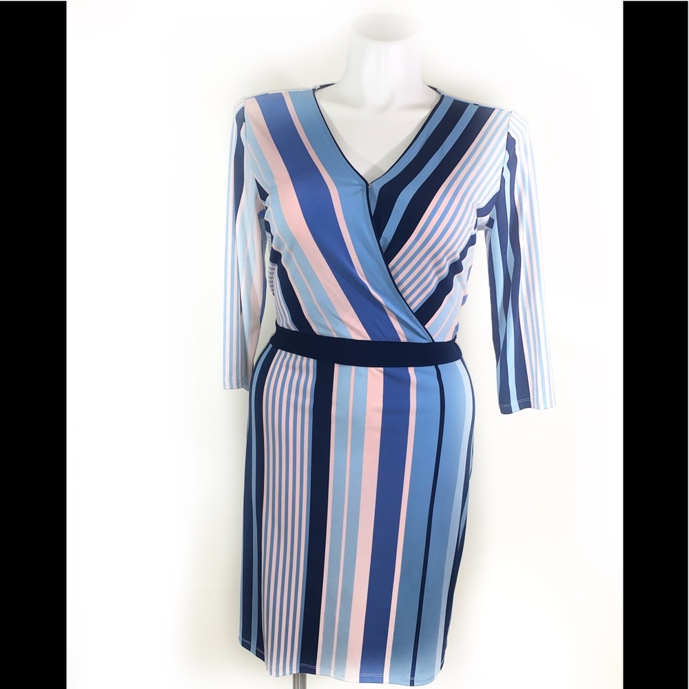 Pastel striped fitted dress